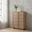 Pemberly Row 5-Drawer Sinter Stone Top Chest of Drawers in Light Oak