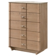 Pemberly Row 5-Drawer Sinter Stone Top Chest of Drawers in Light Oak
