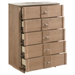 Pemberly Row 5-Drawer Sinter Stone Top Chest of Drawers in Light Oak