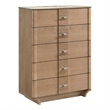 Pemberly Row 5-Drawer Sinter Stone Top Chest of Drawers in Light Oak