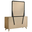 Pemberly Row 6-Drawer Mid-Century Dresser and Mirror Set in Light Oak
