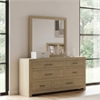 Pemberly Row 6-Drawer Transitional Dresser and Mirror in Light Oak