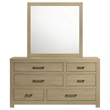 Pemberly Row 6-Drawer Transitional Dresser and Mirror in Light Oak