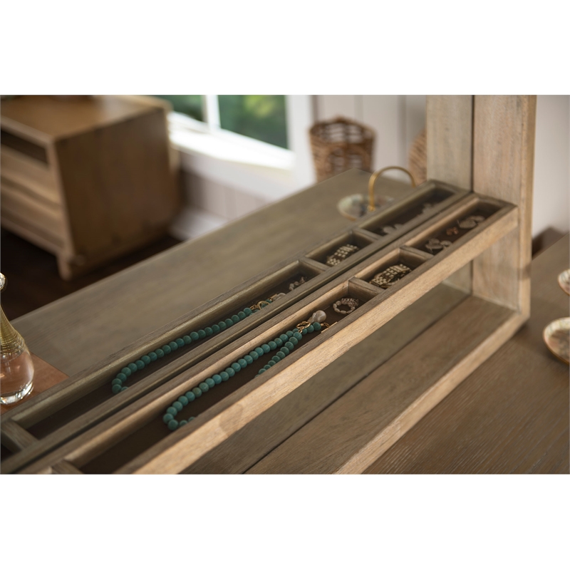 Pemberly Row 9-Drawer Live-Edge Rustic Wood Dresser in Weathered Oak