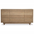 Pemberly Row 9-Drawer Live-Edge Rustic Wood Dresser in Weathered Oak