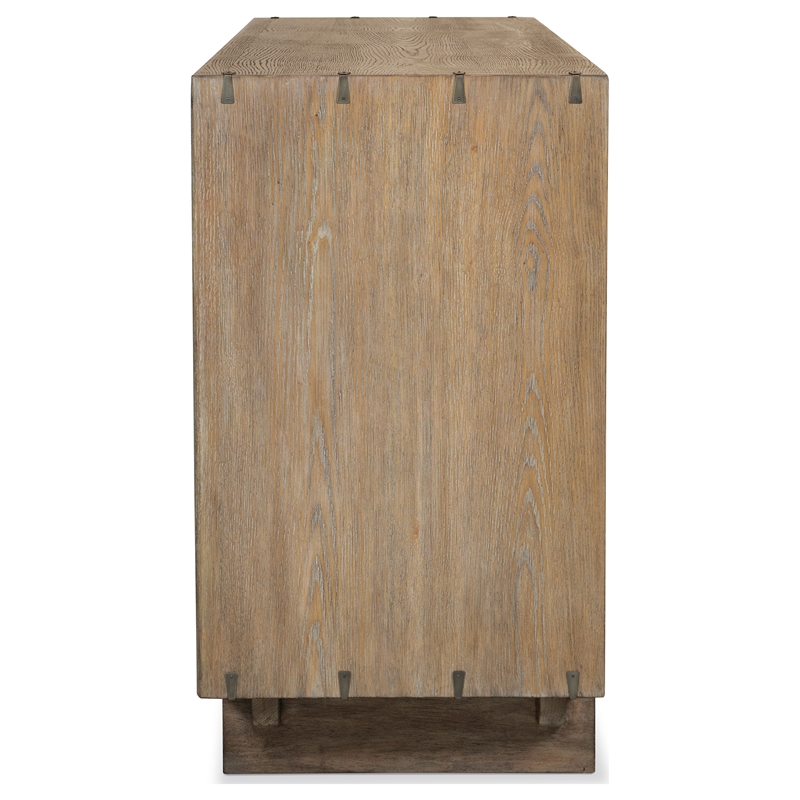 Pemberly Row 9-Drawer Live-Edge Rustic Wood Dresser in Weathered Oak