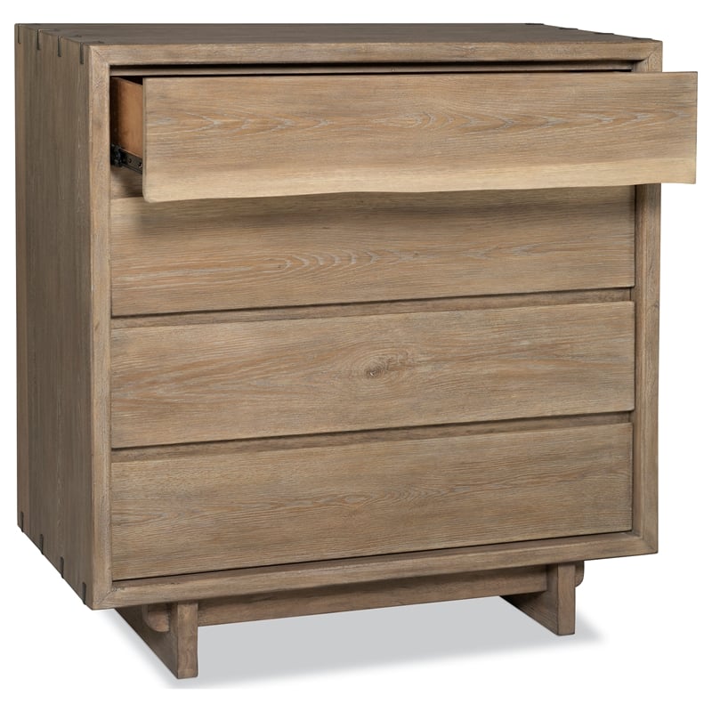 Pemberly Row 4-Drawer Rustic Wood Chest of Drawers in Weathered Oak