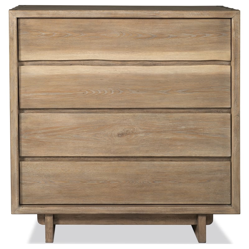 Pemberly Row 4-Drawer Rustic Wood Chest of Drawers in Weathered Oak