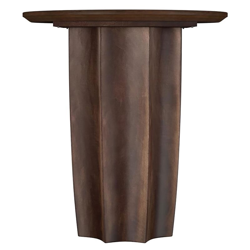 Pemberly Row 3-Piece Round Mango Wood Coffee Table Set in Walnut