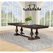 Pemberly Row Rectangular Trestle Traditional Wood Dining Table in Dark Oak