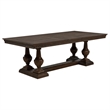 Pemberly Row Rectangular Trestle Traditional Wood Dining Table in Dark Oak