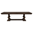 Pemberly Row Rectangular Trestle Traditional Wood Dining Table in Dark Oak