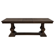 Pemberly Row Rectangular Trestle Traditional Wood Dining Table in Dark Oak