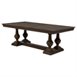Pemberly Row Rectangular Trestle Traditional Wood Dining Table in Dark Oak