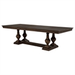 Pemberly Row Rectangular Trestle Traditional Wood Dining Table in Dark Oak