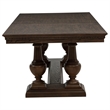 Pemberly Row Rectangular Trestle Traditional Wood Dining Table in Dark Oak