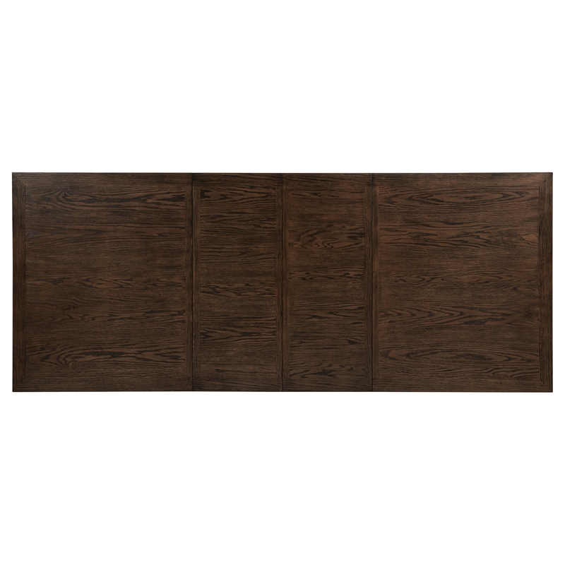 Pemberly Row Rectangular Trestle Traditional Wood Dining Table in Dark Oak