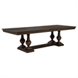Pemberly Row 9-Piece Rectangular Wood Trestle Dining Set in Dark Oak