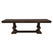 Pemberly Row 9-Piece Rectangular Wood Trestle Dining Set in Dark Oak