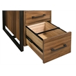 Pemberly Row 6-Drawer Transitional Wood Computer Desk in Walnut/Black