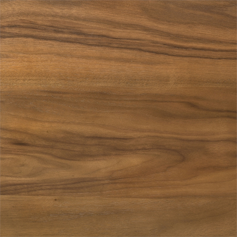 Pemberly Row 6-Drawer Transitional Wood Computer Desk in Walnut/Black