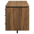 Pemberly Row 6-Drawer Transitional Wood Computer Desk in Walnut/Black