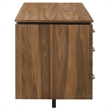 Pemberly Row 6-Drawer Transitional Wood Computer Desk in Walnut/Black