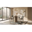 Pemberly Row 5-Piece Velvet Counter Height Dining Set in Gray/Oak