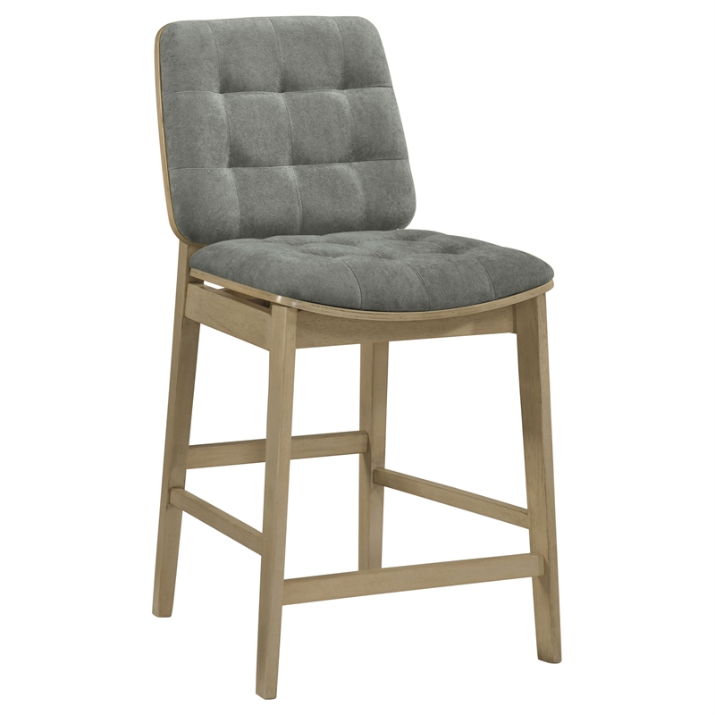 Pemberly Row 5-Piece Velvet Counter Height Dining Set in Gray/Oak