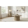Pemberly Row 2-Piece Round Fluted Coffee and End Table Set in Natural Oak