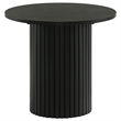 Pemberly Row 2-Piece Round Wood Fluted Coffee and End Table Set in Black