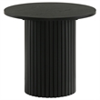Pemberly Row 3-Piece Round Wood Fluted Coffee and End Table Set in Black