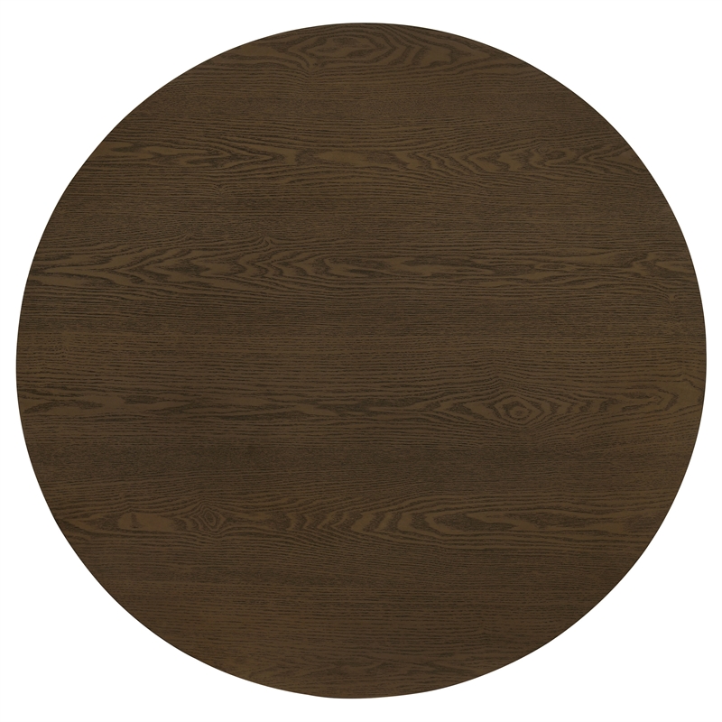 Pemberly Row 2-Piece Round Wood Fluted Coffee and End Table Set in Walnut