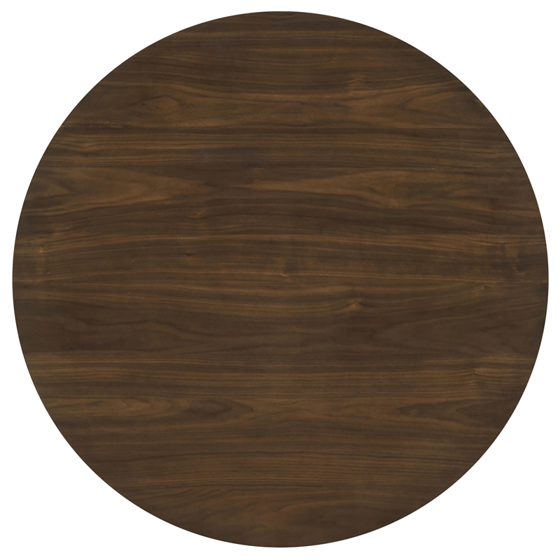 Pemberly Row Round Fluted Wood Counter Height Dining Table in Walnut