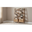 Pemberly Row 2-Piece Wood Bookshelf with Drawer in Distressed Light Brown