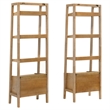 Pemberly Row 2-Piece Wood Bookshelf with Drawer in Distressed Light Brown