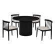 Pemberly Row 5-Piece Dining Set with Spindle Chair in Wheat/Black