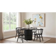 Pemberly Row 5-Piece Wood Dining Set with Curved Spindle Chair in Black