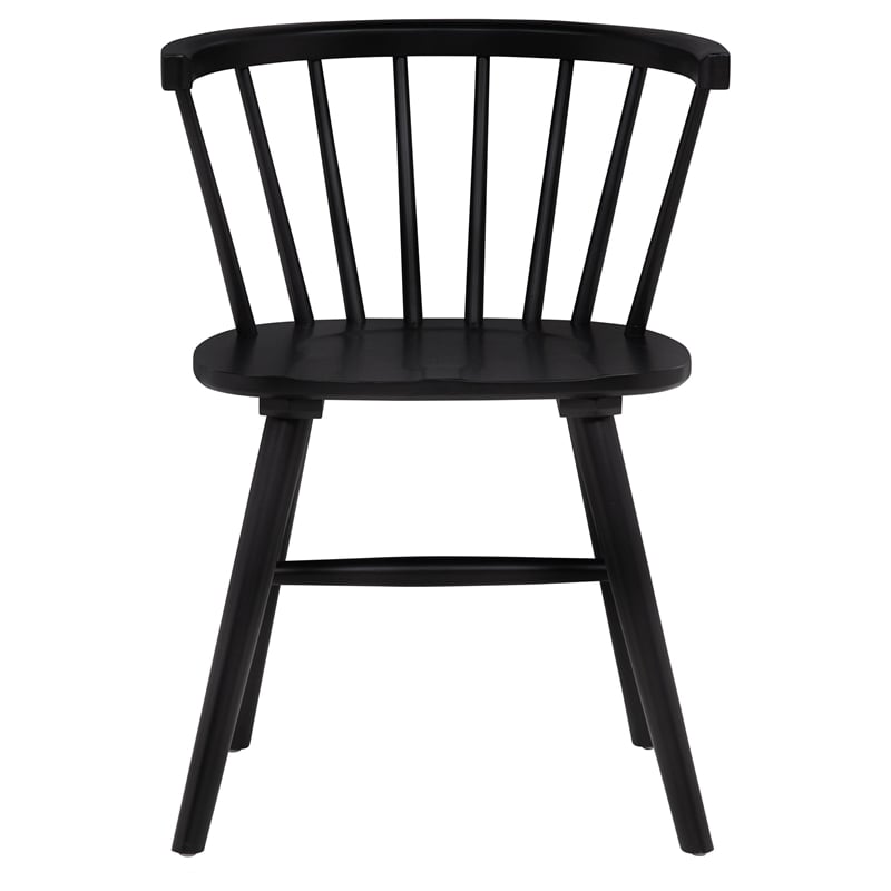 Pemberly Row 5-Piece Wood Dining Set with Curved Spindle Chair in Black