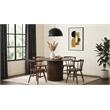 Pemberly Row 5-Piece Wood Dining Set with Curved Spindle Chair in Walnut