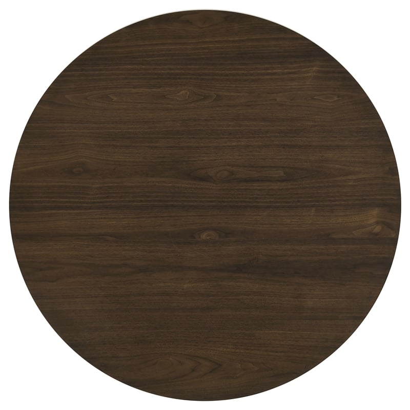 Pemberly Row 5-Piece Wood Dining Set with Curved Spindle Chair in Walnut