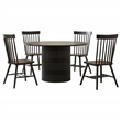 Pemberly Row 5-Piece Wood Dining Set with Spindle Chair in Black