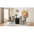 Pemberly Row 5-Piece Wood Dining Set with Spindle Chair in Black