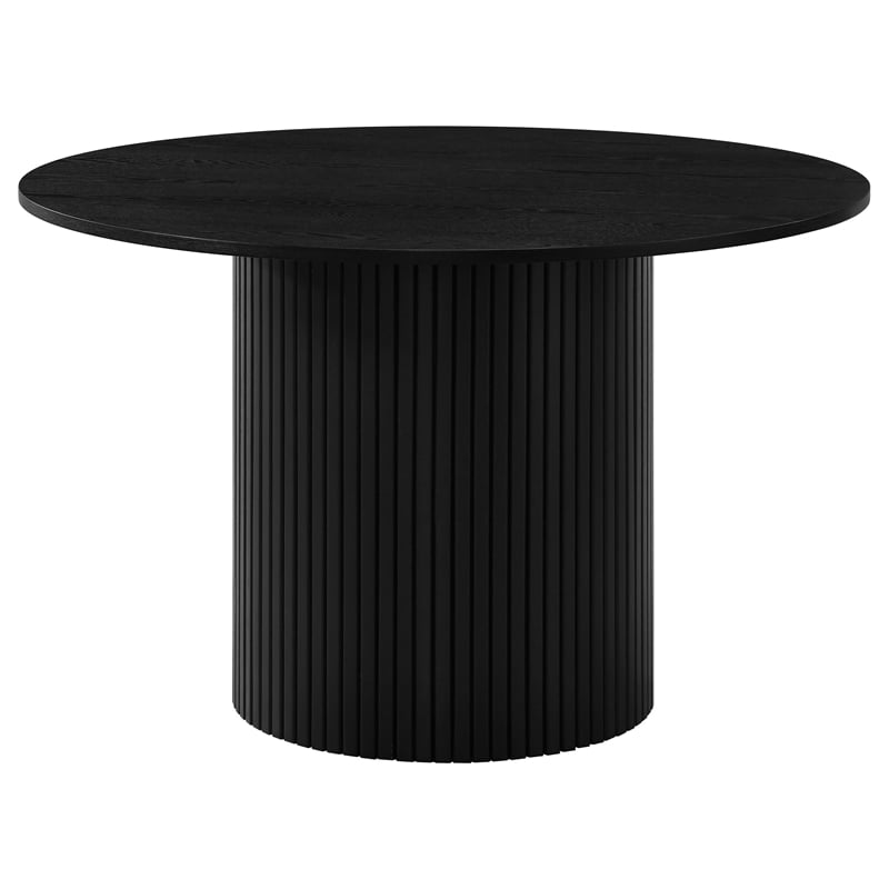 Pemberly Row 5-Piece Wood Dining Set with Spindle Chair in Black