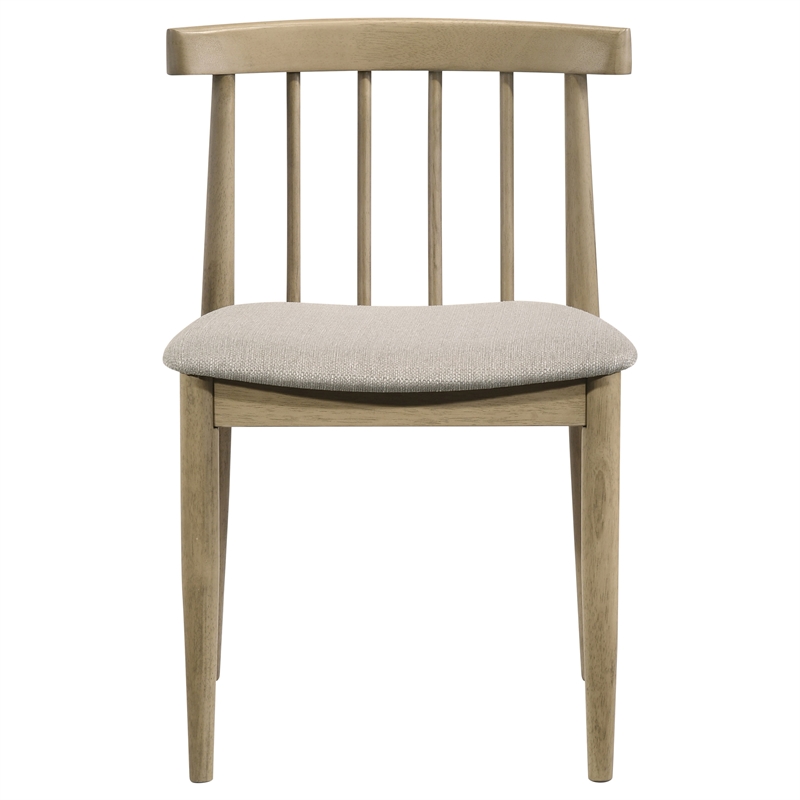 Pemberly Row 5-Piece Dining Set with Spindle Chair in Wheat/Natural Oak