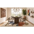 Pemberly Row 5-Piece Dining Set with Spindle Chair in Wheat/Walnut