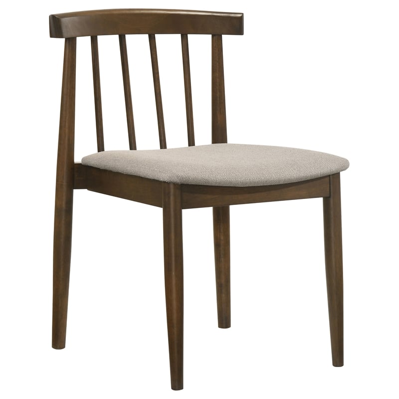Pemberly Row 5-Piece Dining Set with Spindle Chair in Wheat/Walnut