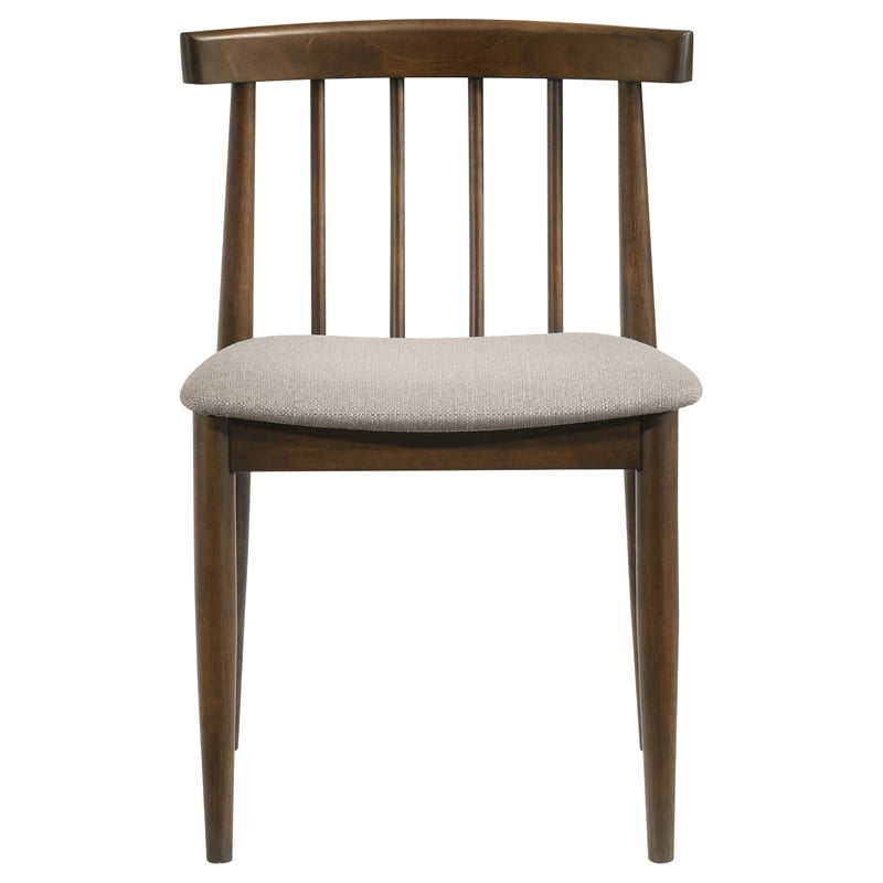 Pemberly Row 5-Piece Dining Set with Spindle Chair in Wheat/Walnut