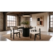 Pemberly Row 5-Piece Round Wood and Fabric Dining Set in Cream/Black