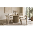 Pemberly Row 5-Piece Round Wood and Fabric Dining Set in Cream/Natural Oak